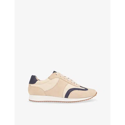 Lk Bennett Womens  Sport Runner Suede And Nylon Low-top Trainers In Mul-navy/cream
