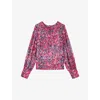 Lk Bennett Womens Blu-vy Erin Floral-print Recycled-polyester Top In Mul-pink