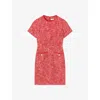 Lk Bennett Alexa Short Sleeve Tweed Minidress In Mul-red
