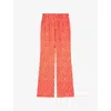 Lk Bennett Womens Mul-red Sophie Spot-print Straight-leg Woven Trousers In Mul-red