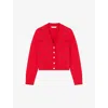 Lk Bennett Tallis Wool-blend Cardigan In Red