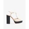 Lk Bennett Womens Mul-white Lorna Leather Platform Sandals Eur 37 / 4 Uk