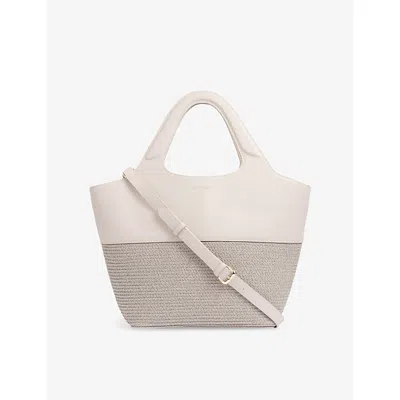 Lk Bennett Womens Nat-mushroom Carly Woven Cross-body Bag