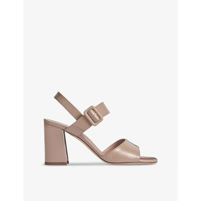 Lk Bennett Womens Nat-nude Rae Block-heel Patent-leather Sandals