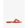 Lk Bennett Womens Ora-orange Casper Leather Sandals Eur 39 / 6 Uk In Orange