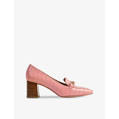 Lk Bennett Womens Ora-peach Samantha Snaffle-trim Patent-leather Heeled Loafers