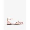 Lk Bennett Aubrey Plaited Ankle Strap Flat In Pin-dusty Pink