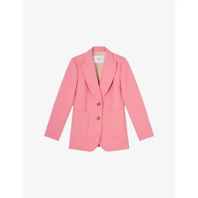 Lk Bennett Womens Pin-rose Aimee Peak-lapels Petite Woven Jacket