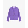 Lk Bennett Carine Wool Cardigan In Purple