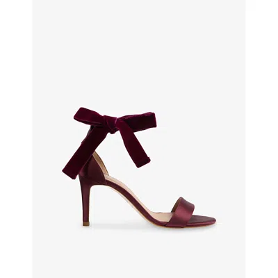 Lk Bennett Womens Red-burgundy Helena Satin Heeled Sandals Eur 37 / 4 Uk In Brown