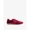 Lk Bennett Womens Red-burgundy Spring Satin And Suede Trainers Eur 37 / 4 Uk In Burgundy