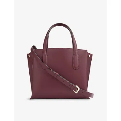 Lk Bennett Womens Red-maroon Lola Leather Tote Bag