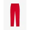 Lk Bennett Womens Red-merlot Mariner Cigarette-leg High-rise Woven Trousers In Red-merlot