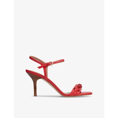 Lk Bennett Womens Red-poppy Ivonne Stiletto-heel Leather Sandals
