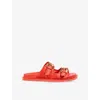Lk Bennett Womens  Capri Buckle Satin Flat Sandals