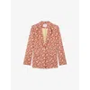 Lk Bennett Womens Red-strawberry Rebecca Blossom-print Single-breasted Woven Blazer In Red-strawberry
