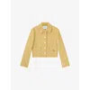 Lk Bennett Womens Yel-buttercup Varley Collared Metallic-tweed Jacket In Yel-buttercup