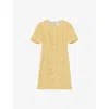 Lk Bennett Varley Fringe-trim Tweed Dress In Yel-buttercup