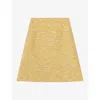Lk Bennett Womens Varley Tweed-textured Cotton-blend Mini Skirt Yel-buttercup In Yel-buttercup