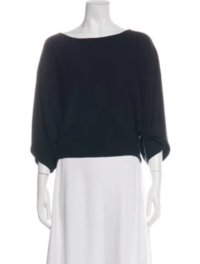 Pre-owned Lk Bennett Wool Bateau Neckline Sweater In Black