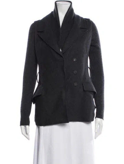 Pre-owned Lk Bennett Wool Blazer In Gray