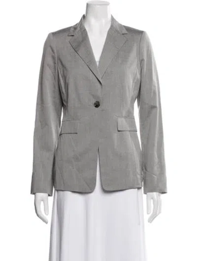 Pre-owned Lk Bennett Wool Blazer In Grey