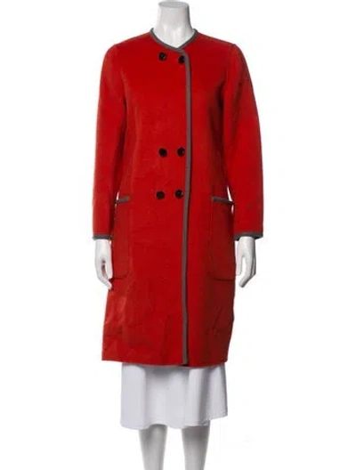 Pre-owned Lk Bennett Wool Coat In Orange