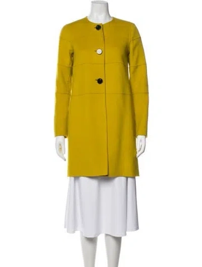 Pre-owned Lk Bennett Wool Coat In Yellow