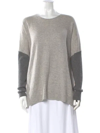 Pre-owned Lk Bennett Wool Colorblock Pattern Sweater In Gray