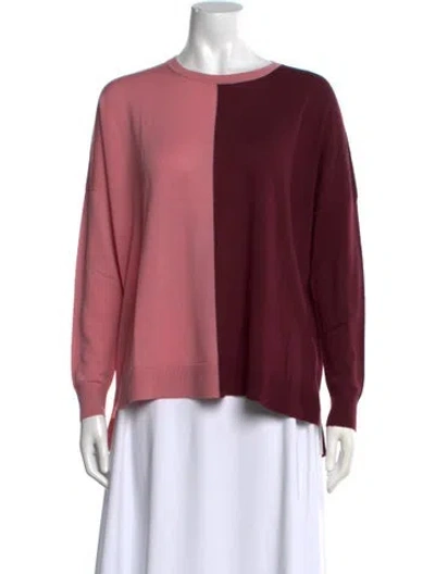 Pre-owned Lk Bennett Wool Colorblock Pattern Sweater In Pink