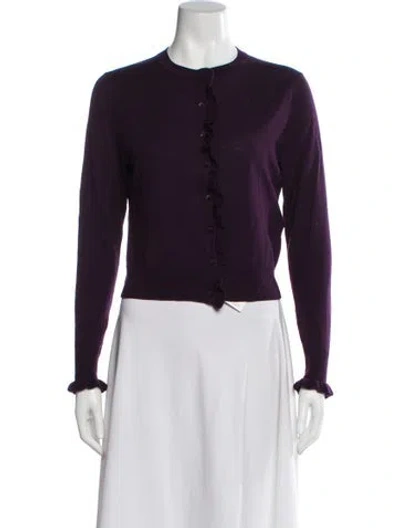 Pre-owned Lk Bennett Wool Crew Neck Sweater In Purple