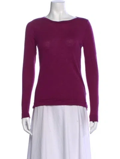 Pre-owned Lk Bennett Wool Crew Neck Sweater In Purple