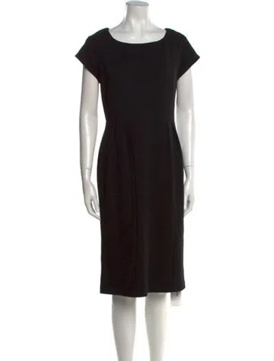 Pre-owned Lk Bennett Wool Knee-length Dress In Black