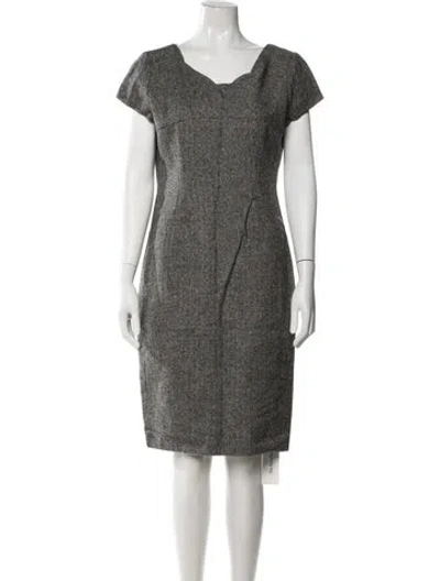 Pre-owned Lk Bennett Wool Knee-length Dress In Black