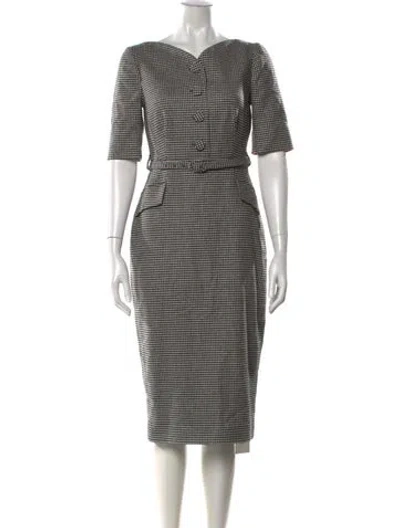 Pre-owned Lk Bennett Wool Knee-length Dress In Black