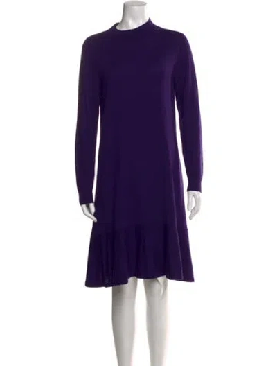 Pre-owned Lk Bennett Wool Knee-length Dress In Purple