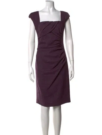 Pre-owned Lk Bennett Wool Knee-length Dress In Purple