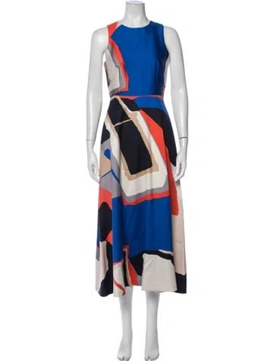 Pre-owned Lk Bennett Wool Midi Length Dress In Blue
