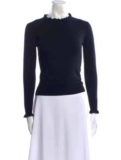 Pre-owned Lk Bennett Wool Mock Neck Sweater In Black