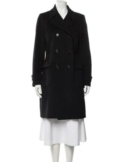 Pre-owned Lk Bennett Wool Peacoat In Black