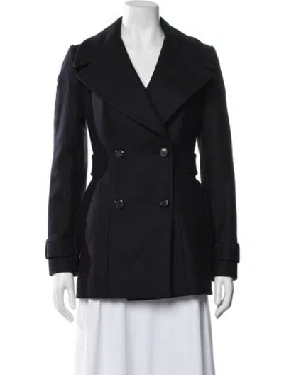 Pre-owned Lk Bennett Wool Peacoat In Black