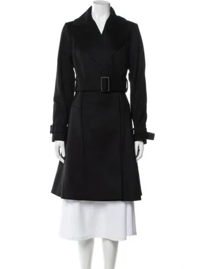 Pre-owned Lk Bennett Wool Trench Coat In Black