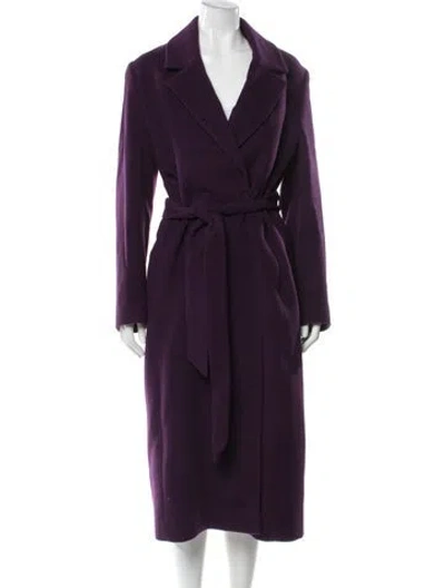 Pre-owned Lk Bennett Wool Trench Coat In Purple