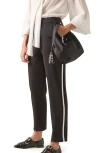 Lk Bennett Zig Side Stripe Pants In Black