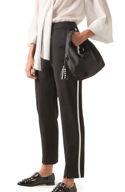Lk Bennett Zig Side Stripe Pants In Black
