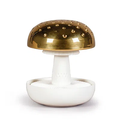 Lladrò Boletus 1 On The Prairie Diffuser In Gold And White