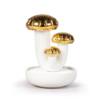 Lladrò Boletus 3 Gardens Of Valencia Diffuser In Gold And White