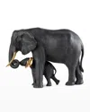 Lladrò Exclusive, Limited Edition Leading The Way Elephant Sculpture In Black Gold