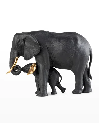 Lladrò Exclusive, Limited Edition Leading The Way Elephant Sculpture In Black