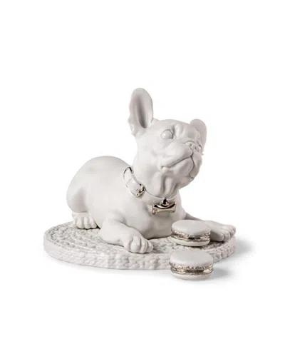Lladrò French Bulldog With Macarons Sculpture. Re-deco In Multi